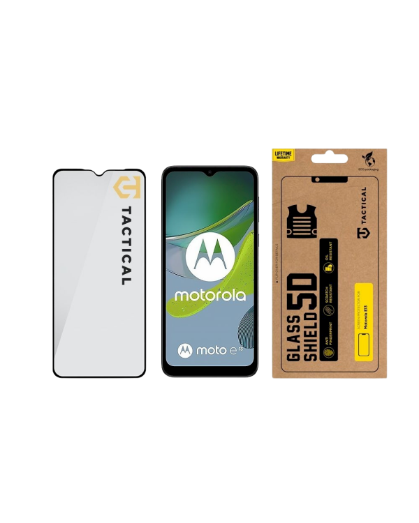 Tactical Glass Shield 5D Защитное стекло для Motorola E13 / чёрный