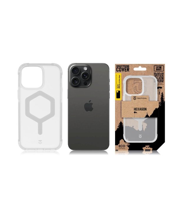 Tactical MagForce Hexagon Cover Защитный чехол для Apple iPhone 15 Pro Max / белый