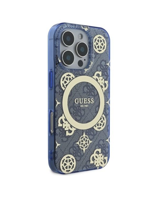Guess IML Peony On 4G Background MagSafe Защитный Чехол для Apple iPhone 16 Pro Max