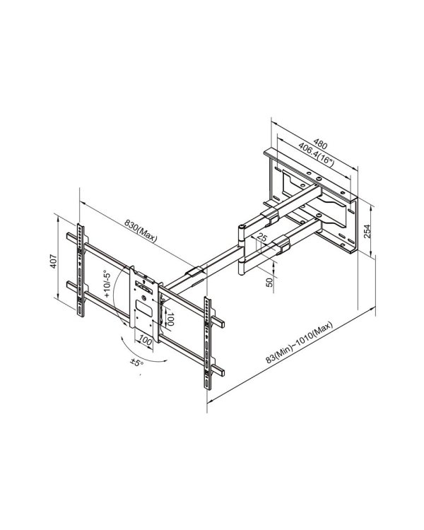 Multibrackets MB-6539 Настенный кронштейн для телевизора для телевизоров до 75" / 40kg