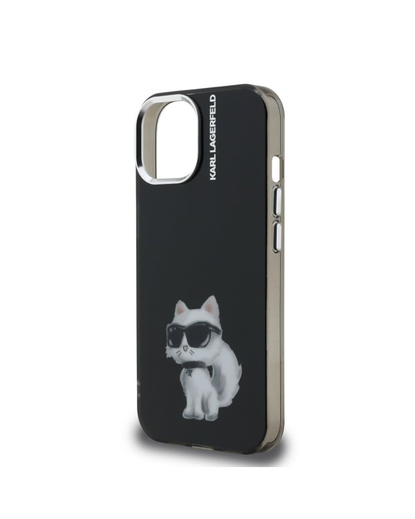 Karl Lagerfeld IML Aquarelle Choupette Защитный чехол для iPhone 15 / чёрный