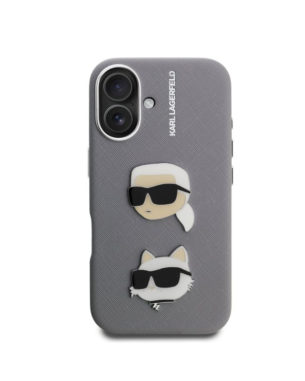 Karl Lagerfeld Grained PU K&CH Heads Case Чехол для Apple iPhone 16