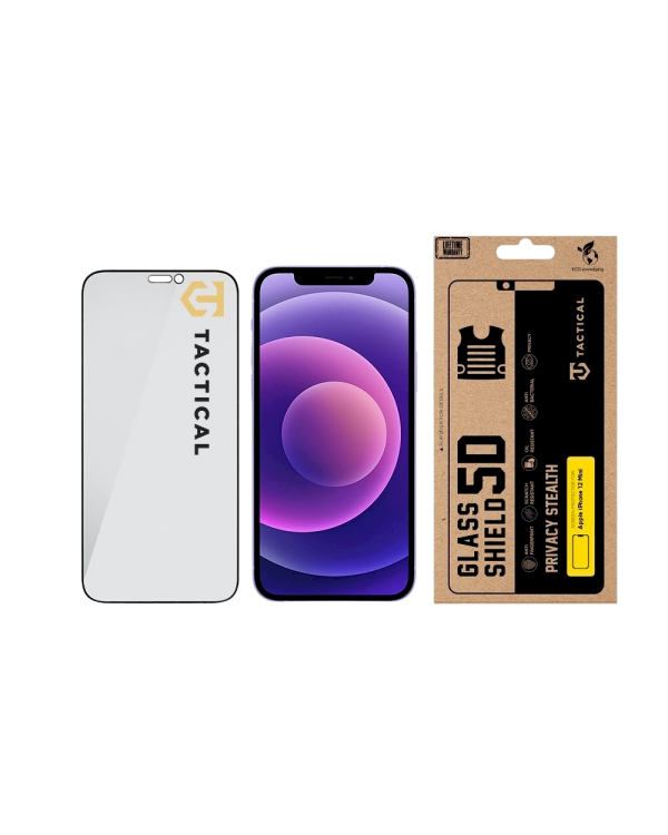 Tactical Glass Shield Privacy Stealth 5D Защитное стекло для Apple iPhone 12 Mini / чёрный
