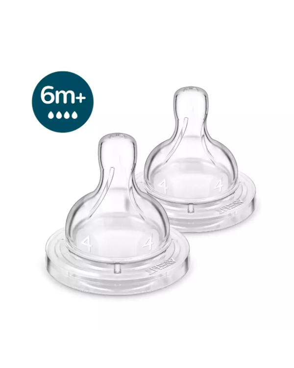 Дополнительное изображение книги «Philips Avent SCY764/02 Fast Flow 6M+ Силиконовые соски для бутылочек 2 шт.»