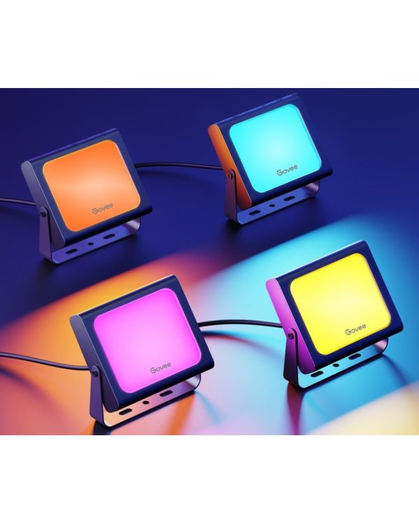 Govee H7060 RGBIC LED Комплект умных прожекторов IP65 / Bluetooth / Wi-Fi / 4шт.