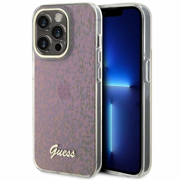 Guess IML Faceted Mirror Disco Iridescent Case Защитный Чехол для iPhone Apple 15 Pro Max