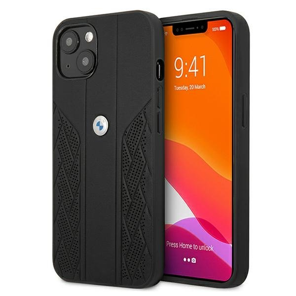BMW BMHCP13MRSPPK Back Case Кожанный Чехол для телефона Apple iPhone 13