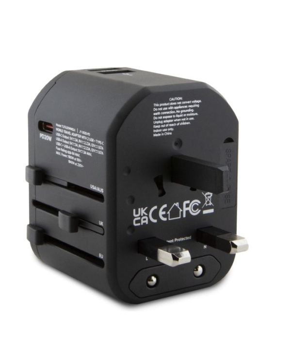 Tumi TUTA20WMSLK Адаптер для путешествий 20W USB-C 2x USB-A