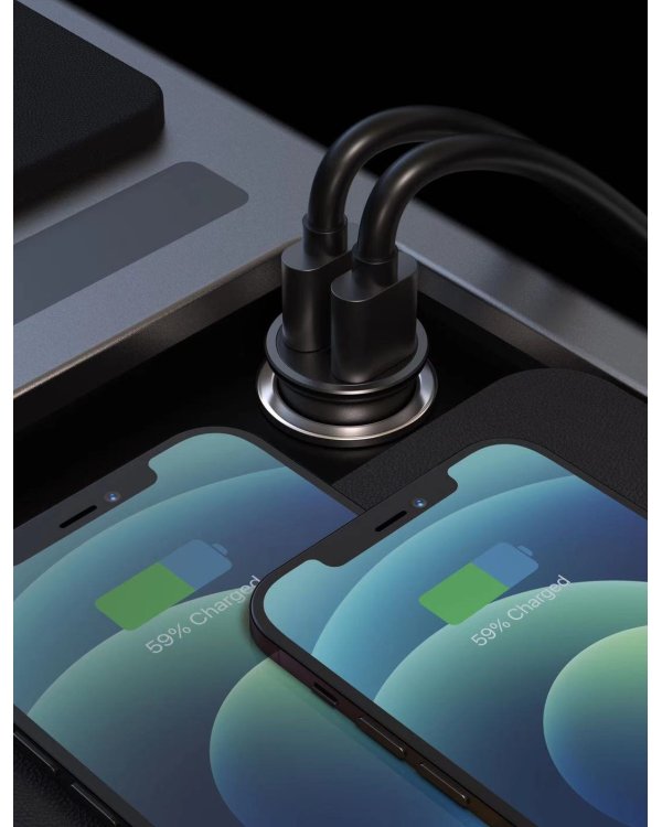 Swissten Metal Премиум Автомобильная зарядка 2 x USB / 4.8A