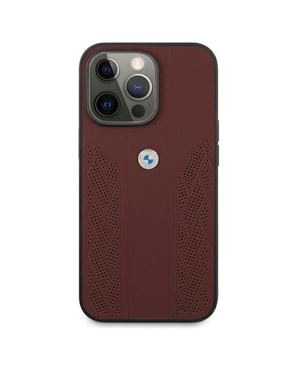 BMW BMHCP13XRSPPR Back Case Кожанный Чехол для телефона Apple iPhone 13 Pro Max