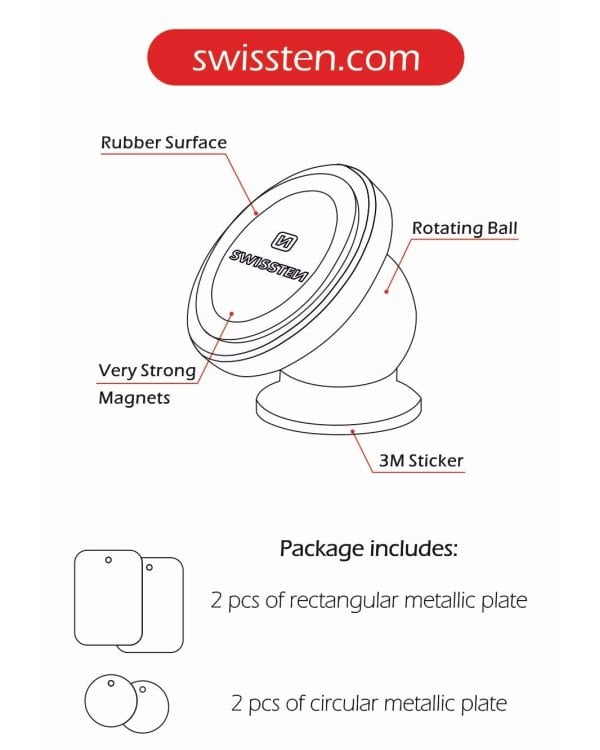 Swissten S-Grip M2 Универсальный держатель с магнитом для устройств