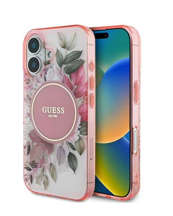 Guess IML Flower & Tonal Circle MagSafe Защитный Чехол для Apple iPhone 16