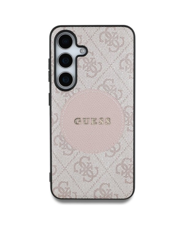 Guess 4G Round Patch Classic Logo MagSafe Case Чехол для Samsung Galaxy S25 Plus