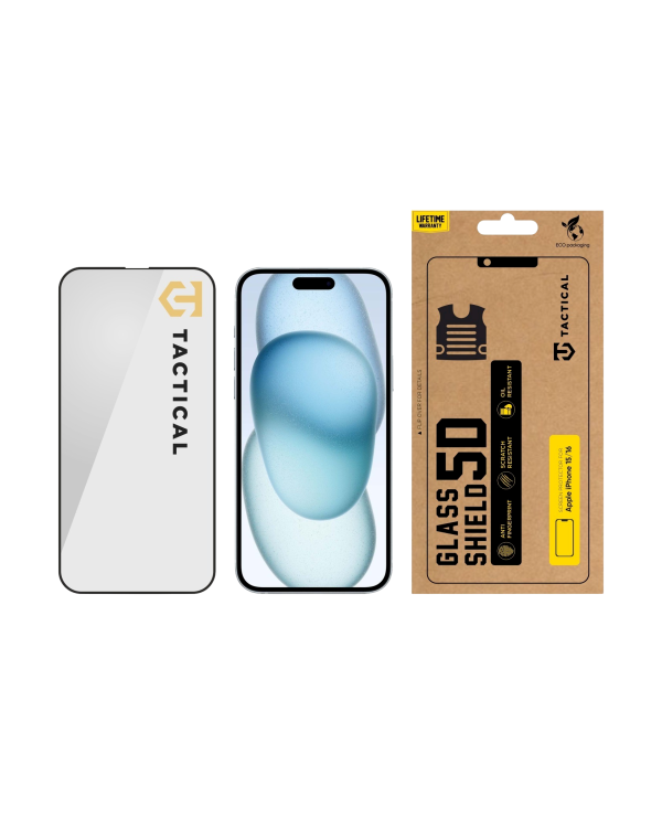 Tactical Glass Shield 5D Защитное стекло для Apple iPhone 15/16 / чёрный