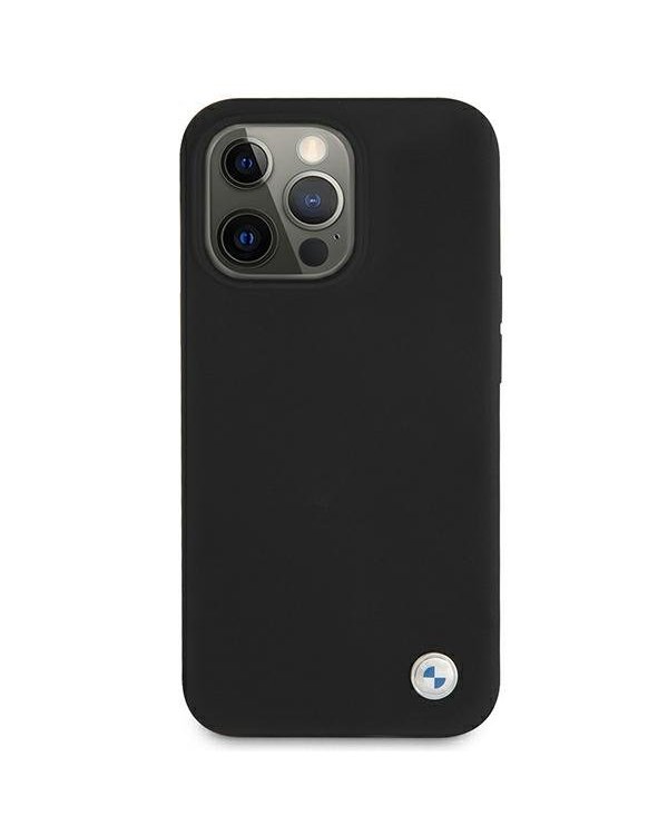 BMW BMHCP13LSILBK Back Case Кожанный Чехол для телефона Apple iPhone 13 Pro