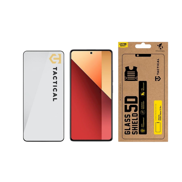 Tactical Glass Shield 5D Защитное стекло для Xiaomi Redmi Note 13 Pro 4G/5G, Poco X6 5G / чёрный