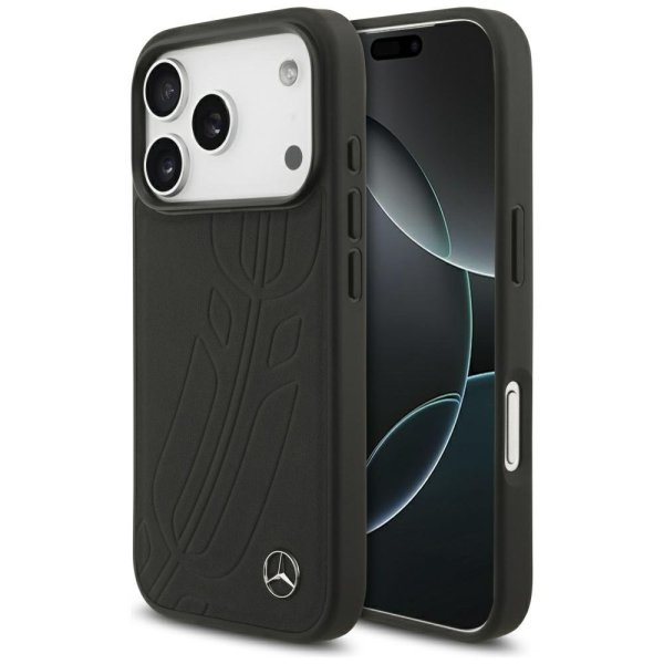 Mercedes Leather Large Laurel Leave MagSafe Case Чехол для Apple iPhone 17 Pro