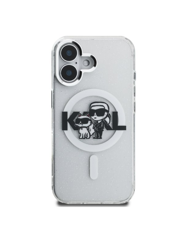 Karl Lagerfeld IML Glitter Karl and Choupette Sketch MagSafe Case Чехол для Apple iPhone 16