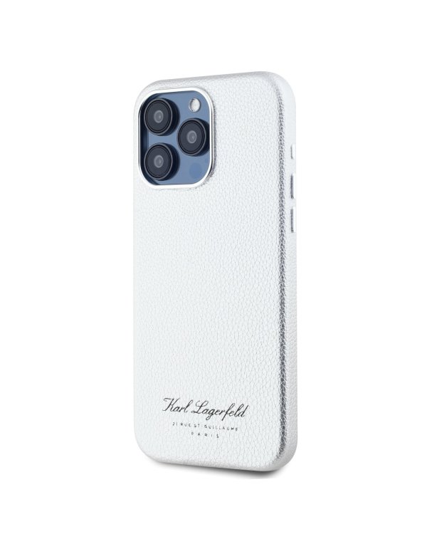 Karl Lagerfeld Grained PU Hotel RSG Защитный чехол для iPhone 15 Pro / серый