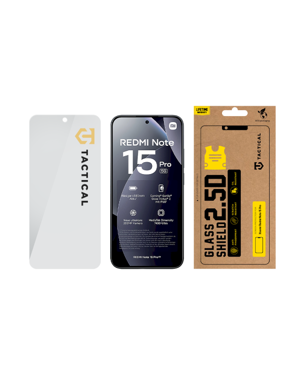 Tactical Glass Shield 2.5D Защитное стекло для Xiaomi Redmi Note 15 Pro 5G / прозрачный