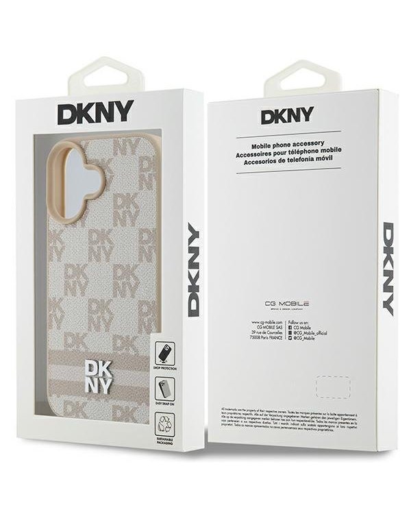 DKNY Checkered Pattern & Printed Stripes Защитный Чехол для Apple iPhone 16
