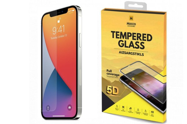 Mocco Full Glue 5D Signature Edition Tempered Glass Защитное стекло для Apple iPhone 12 Mini Черное