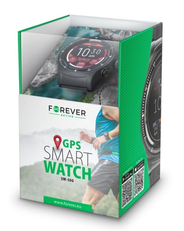 Forever Smart SW-500 Умный Браслет для спорта GPS / Пульсометр / IP66 / BT 4.0 / Gorilla Glass