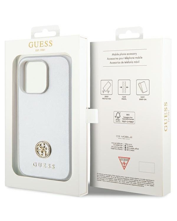 Guess Strass Metal Logo Back Case Защитный Чехол для Apple iPhone 15 Pro Max
