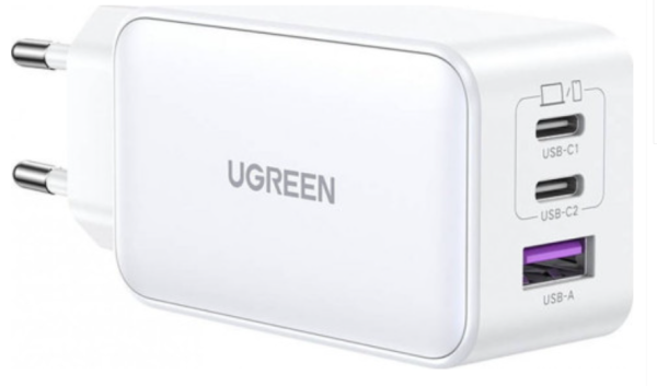 Ugreen 15334 Зарядное устройство Nexode USB-A / 2x USB-C / 65W