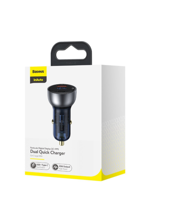 Дополнительное изображение книги «Baseus Particular Digital Dual Quick Charger Авто Зарядка QC+PPS / 65W»