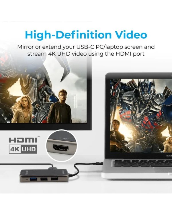 PROMATE PrimeHub-Lite USB-C Multimedia Hub / 4K HDMI / USB3.0 / SD / PD