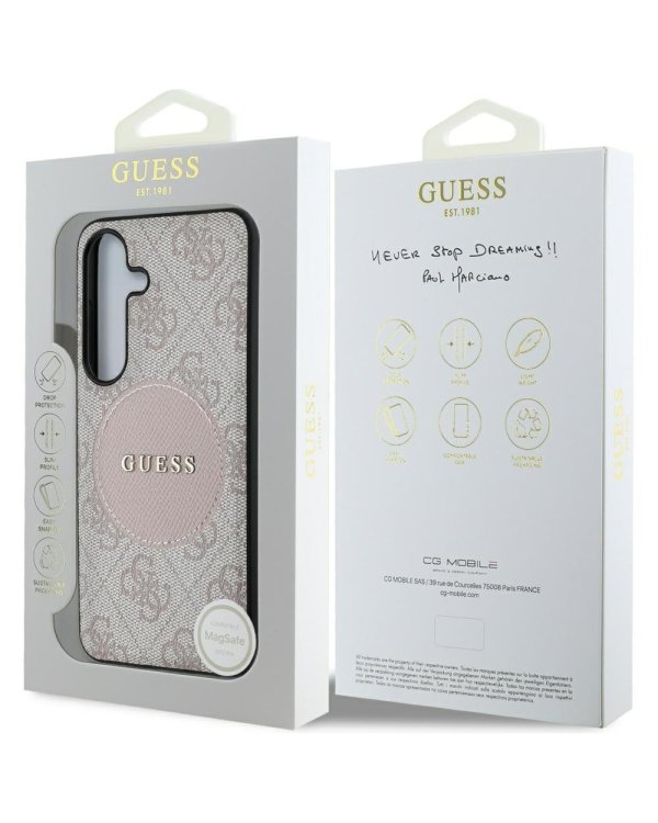 Guess 4G Round Patch Classic Logo MagSafe Case Чехол для Samsung Galaxy S25