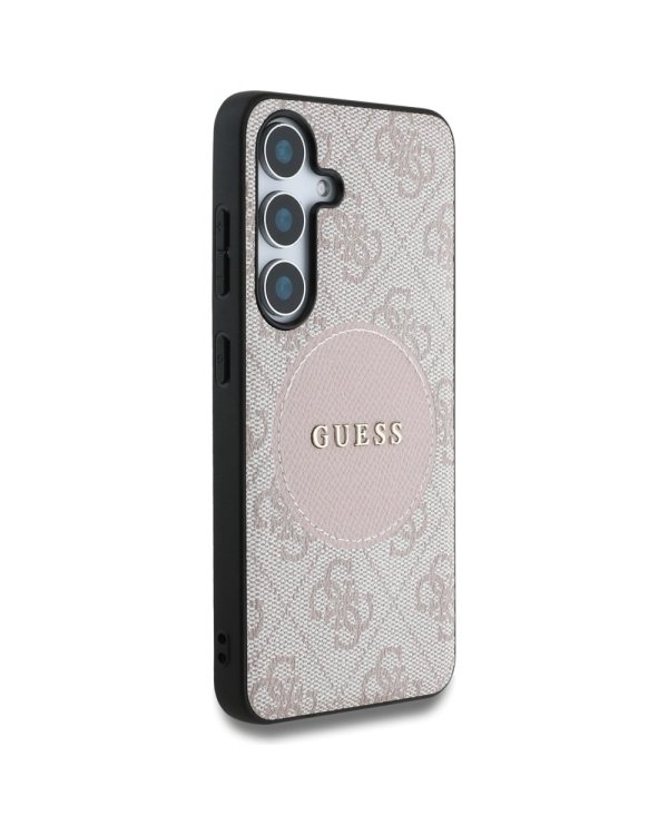 Guess 4G Round Patch Classic Logo MagSafe Case Чехол для Samsung Galaxy S25