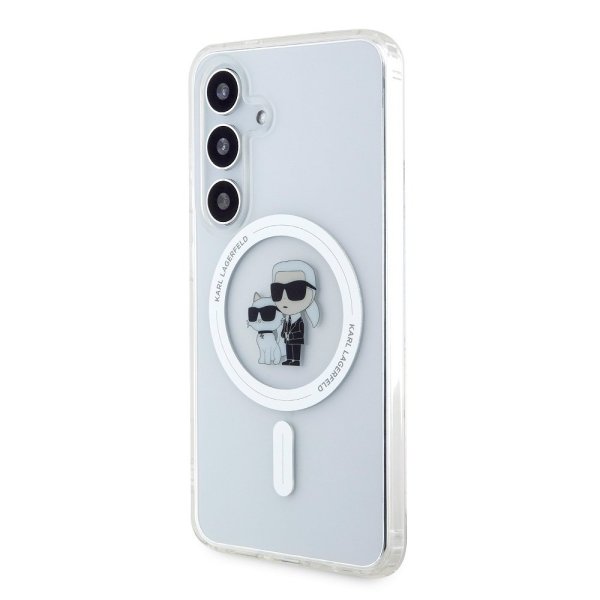 Karl Lagerfeld IML Glitter Karl and Choupette MagSafe Case Защитный чехол для Samsung Galaxy S24 / прозрачный