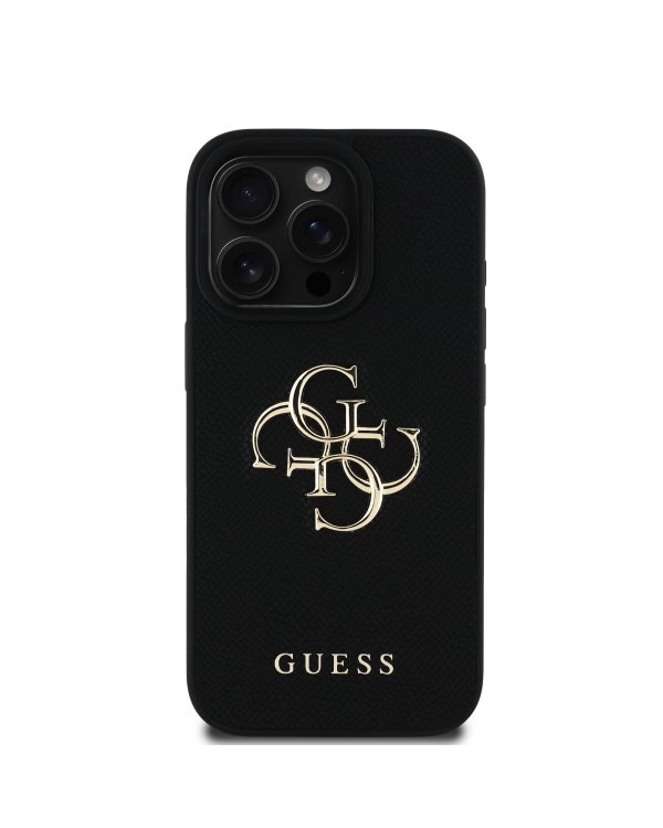 Guess PU Grained 4G Metal Logo Чехол для Apple iPhone 16 Pro Max