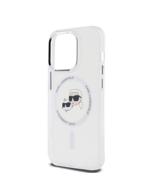 Karl Lagerfeld IML K&CH Heads Metal Frame MagSafe Защитный чехол для iPhone 15 Pro Max / прозрачный