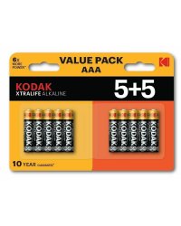 Kodak XTRALIFE Alkaline AAA / 1.5V Батарея (10шт.)