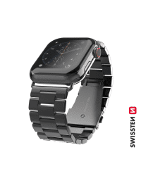 Swissten Металлический ремешок для Apple Watch 1/2/3/4/5/6 / SE / 42 мм / 44 мм / черный