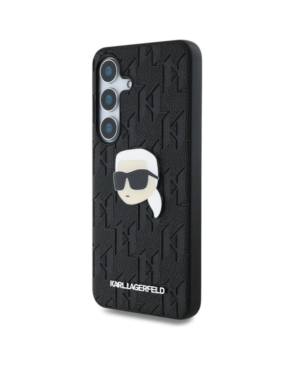 Karl Lagerfeld Leather Monogram Pin Logo Karl Head Чехол для Samsung Galaxy S25