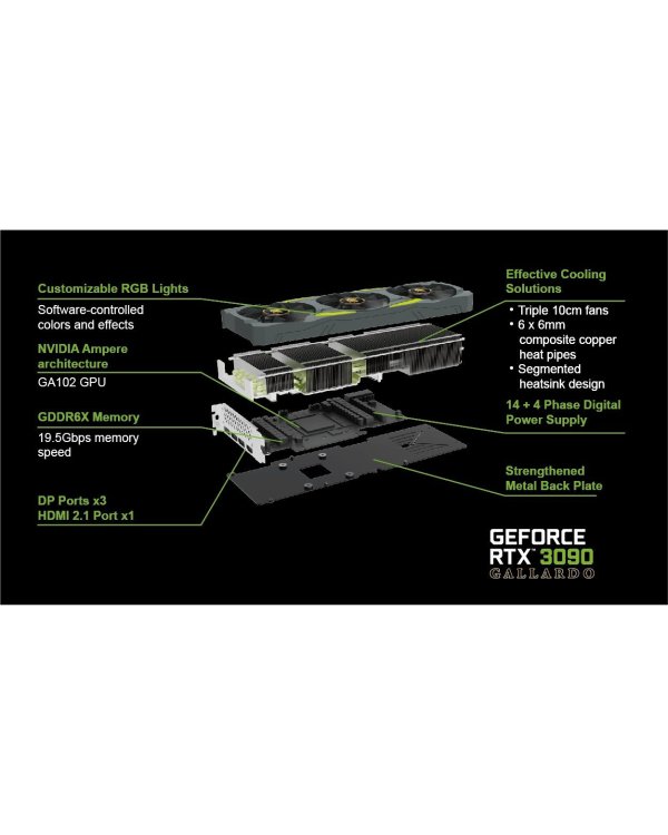 Manli GeForce RTX 3090 Gallardo 24GB GDDR6X / 10496 Cores