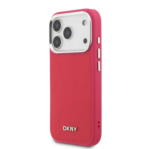 DKNY PU Leather Metal Logo Wrist Chain Case Чехол для Apple iPhone 17 Pro