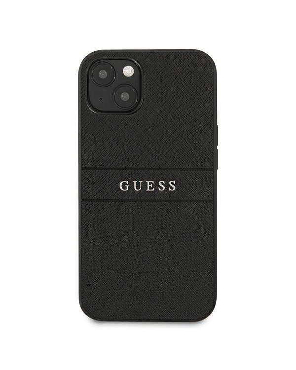 Guess GUHCP13SPSASBBK Saffiano Stripe Back Case Чехол для Apple iPhone 13 Mini Черный