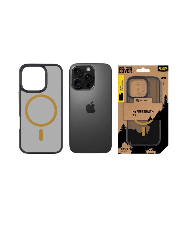 Дополнительное изображение книги «Tactical MagForce Hyperstealth 2.0 Защитный чехол для iPhone 16 Pro / чёрный/жёлтый»