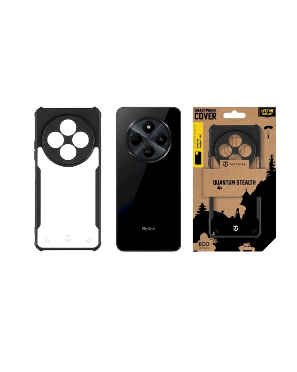 Tactical Quantum Stealth Cover Защитный чехол для Xiaomi Redmi 14C 4G/A4 5G/Poco C75 / прозрачный/чёрный