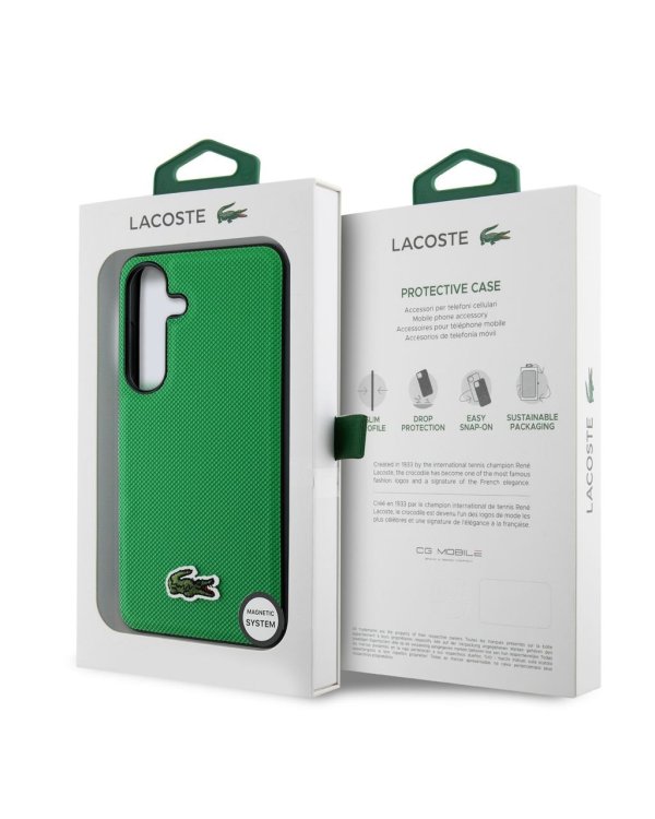 Lacoste Iconic Petit Pique Woven Logo MagSafe Case Чехол для Samsung Galaxy S25