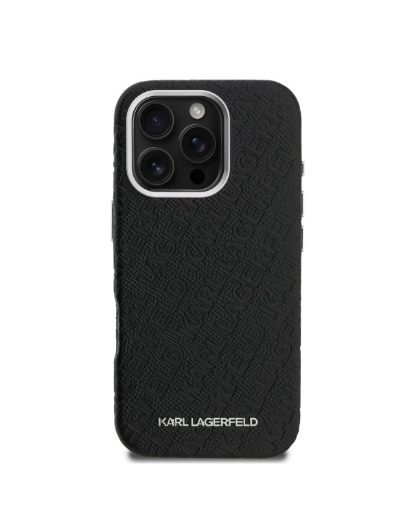 Karl Lagerfeld Grained PU Repeated Logo MagSafe Case Чехол для Apple iPhone 16 Pro
