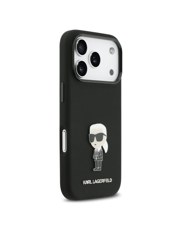 Дополнительное изображение книги «Karl Lagerfeld Liquid Silicone Metal Ikonik Case Защитный чехол для iPhone 17 Pro / чёрный»