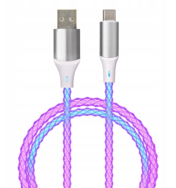 Qualo QCS-AC-00 Glowing Кабель USB-A – USB-C /15W / 1m / LED