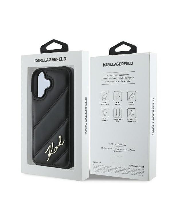 Karl Lagerfeld Quilted Signature Защитный Чехол для Apple iPhone 16