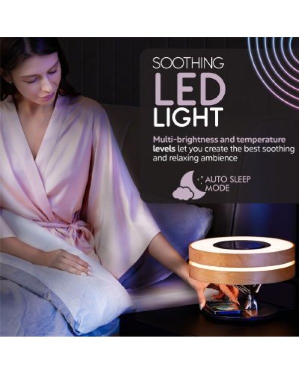 Promate Mirth 3in1 / лампа-ночник / Bluetooth колонка 10W / Qi беспроводная зарядка / LED часы